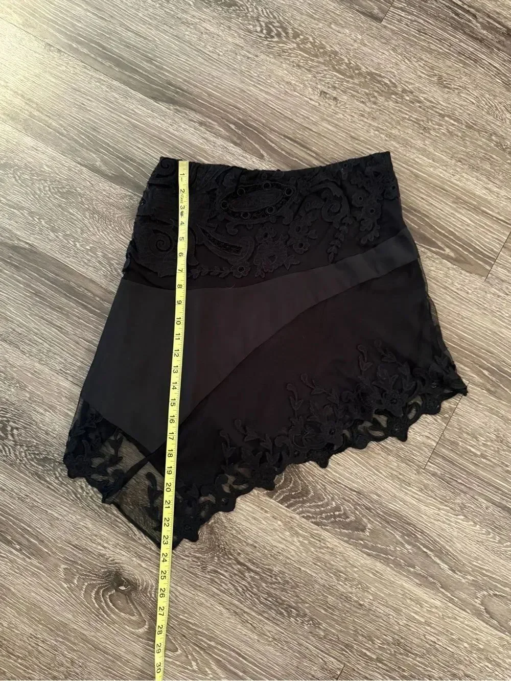 Anthropologie Asymmetric Hem Lace Skirt